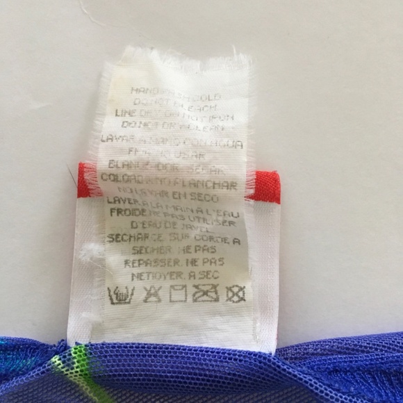 VTG Cole of California Blue Green Floral Mesh Sheer Cover Up Babydoll Dress M/L - Picture 10 of 14